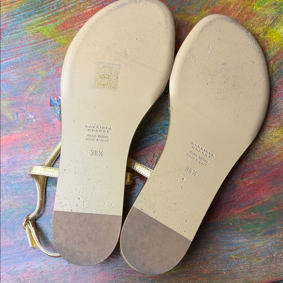 Gabriela Hearst Gia Flat Sandal in Gold Metallic Nappa Leather Sz. 38.5 w. Box - Picture 8 of 16